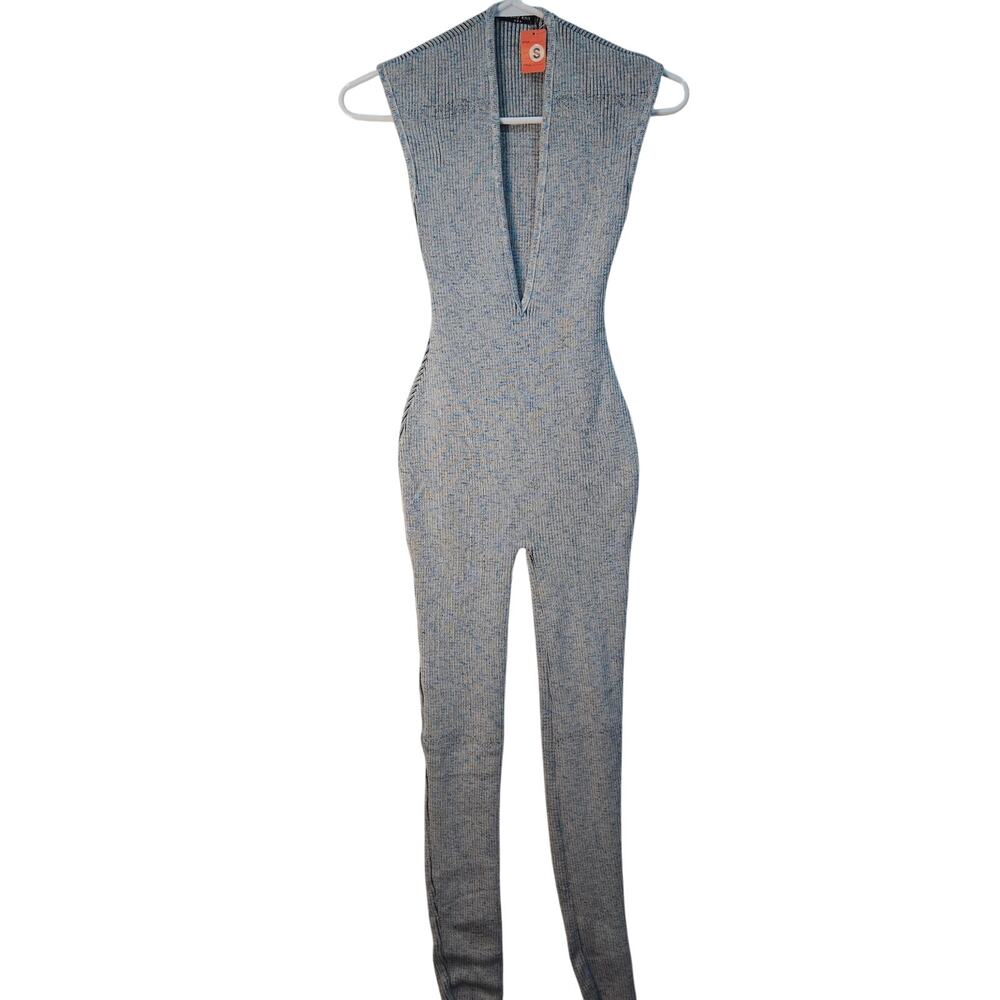 Gray Sleeveless Knit Jumpsuit